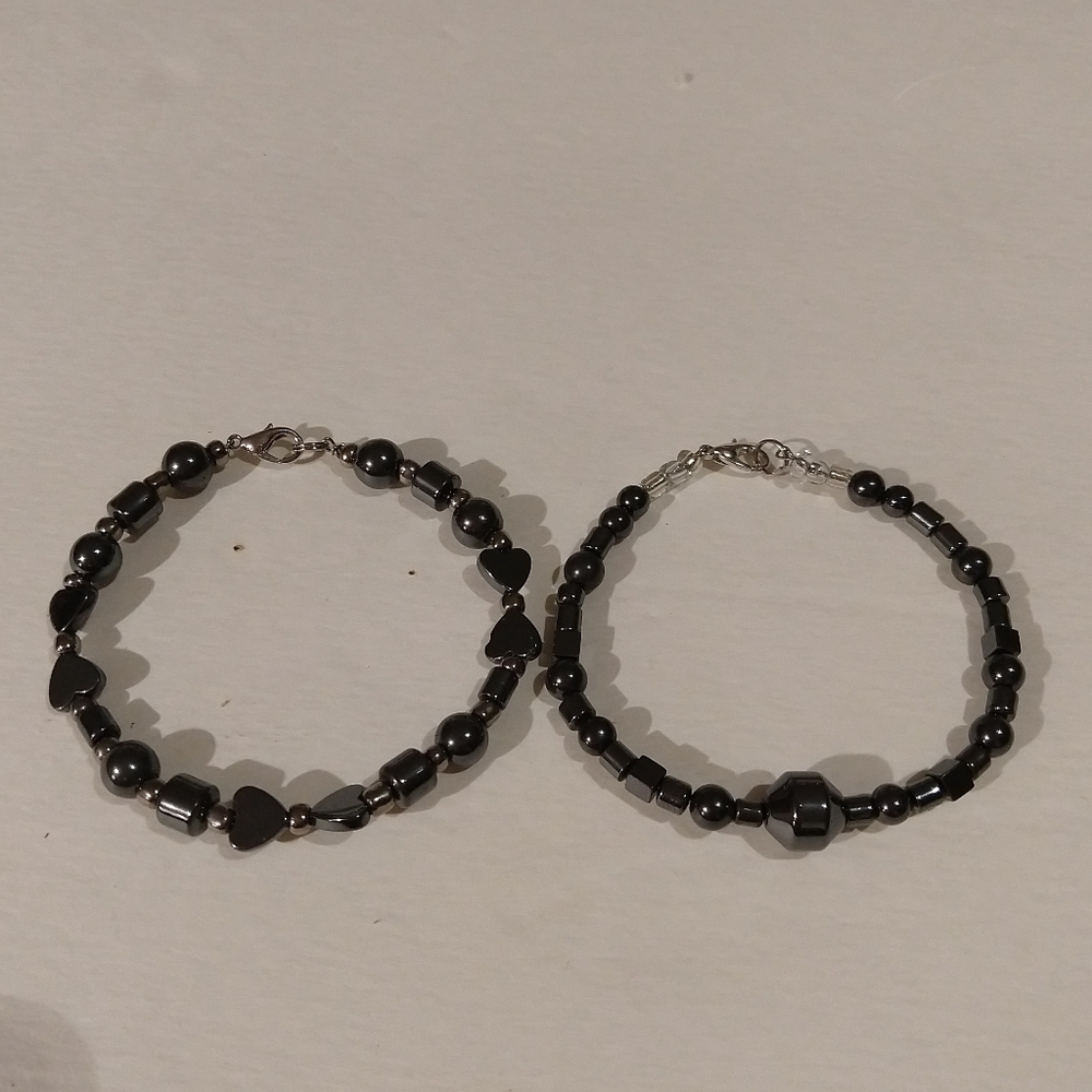 Hematite bracelets-set of two - Picture 2 of 5